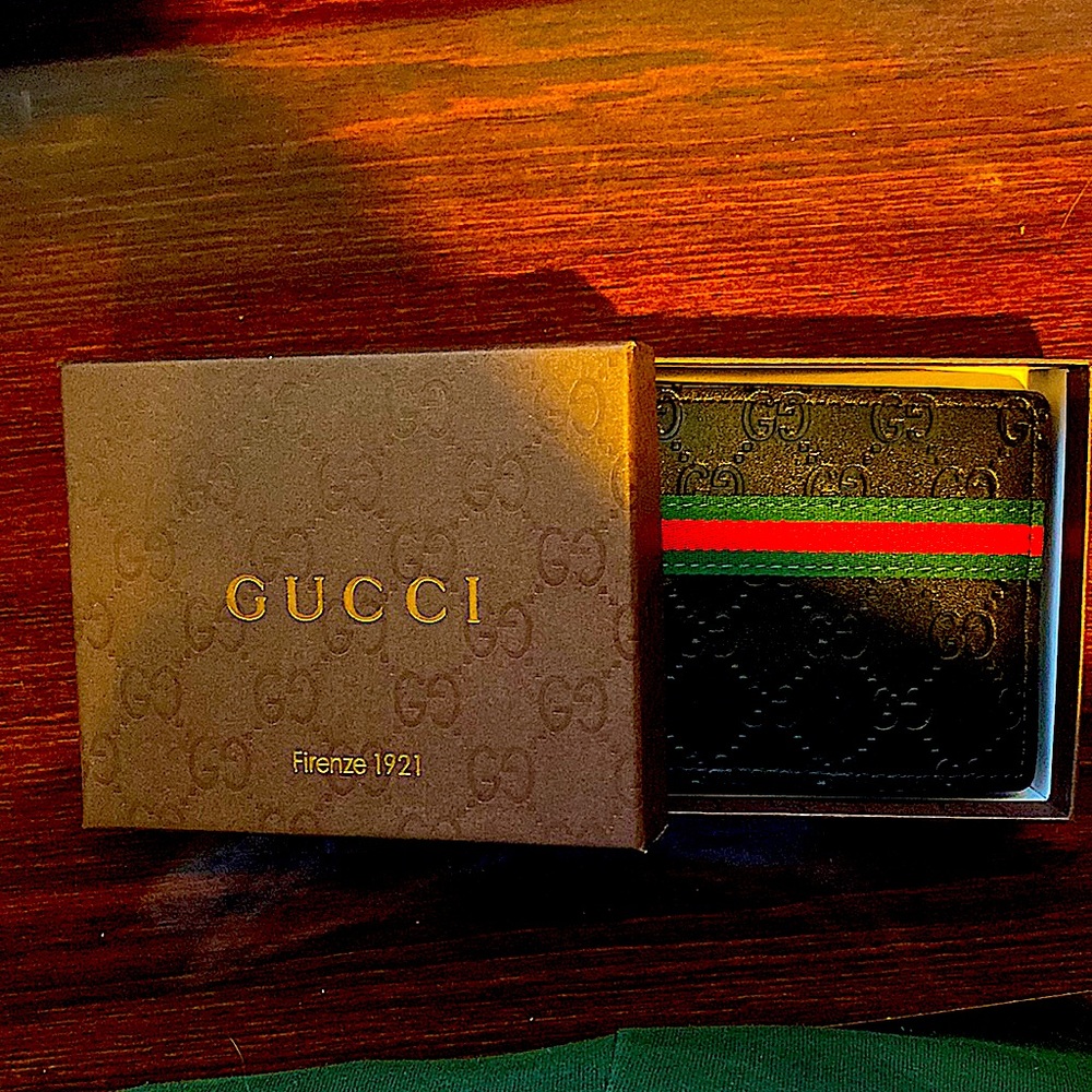 Gucci Bifold Wallet Signature Web Black Black/Red/Green